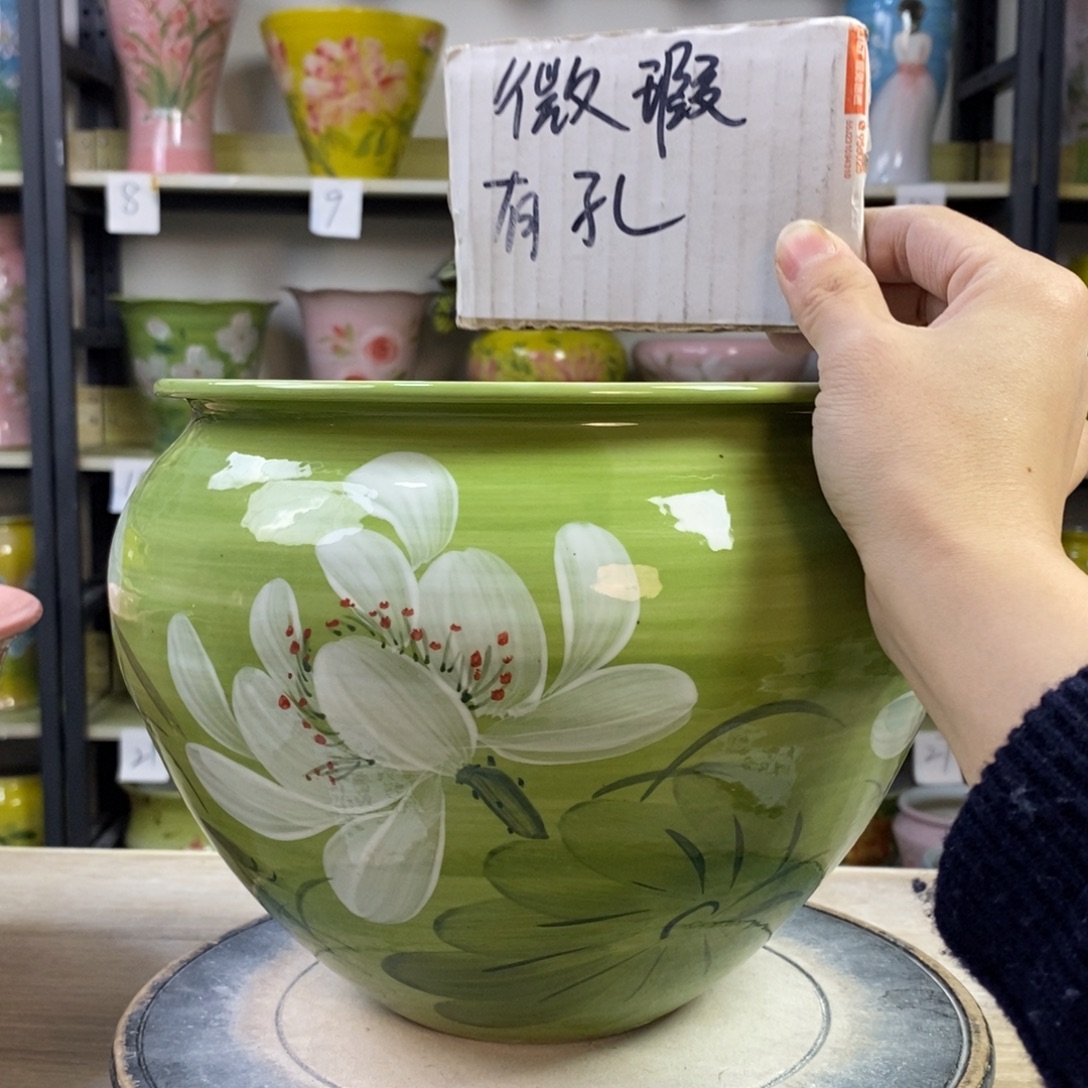 景德镇手工手绘陶瓷花盆
