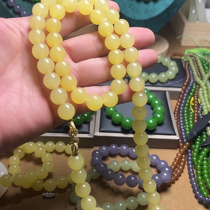 黄口卡12mm手链项链一套