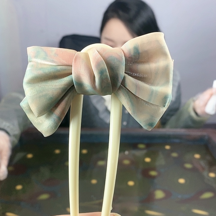 大理石磁石花蝶发簪