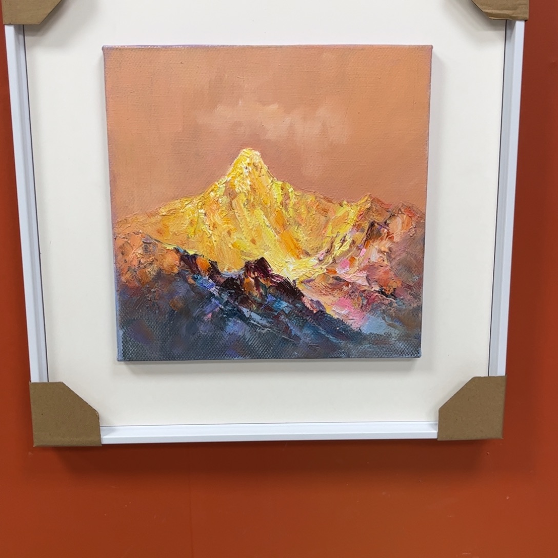 手工手绘精品油画带框50+50尺寸