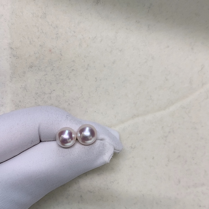 果***乖耳钉7.5-818K金镶嵌海水珍珠