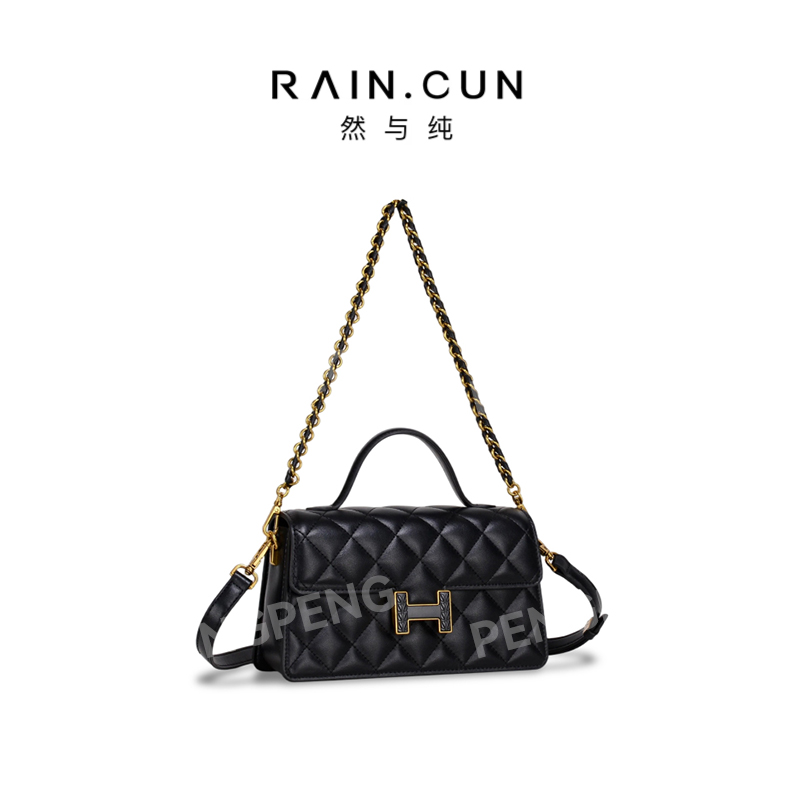 RAIN.CUN GQ-1888-黑色 轻奢女士时尚通勤小众百搭斜挎包