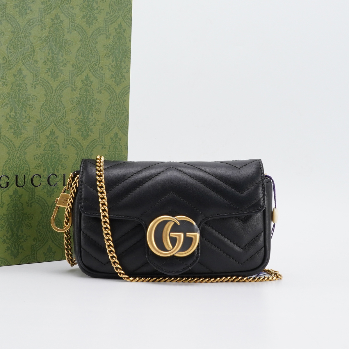 99新 GUCCI/古驰 【静文】马蒙mini斜挎包/BG22000002