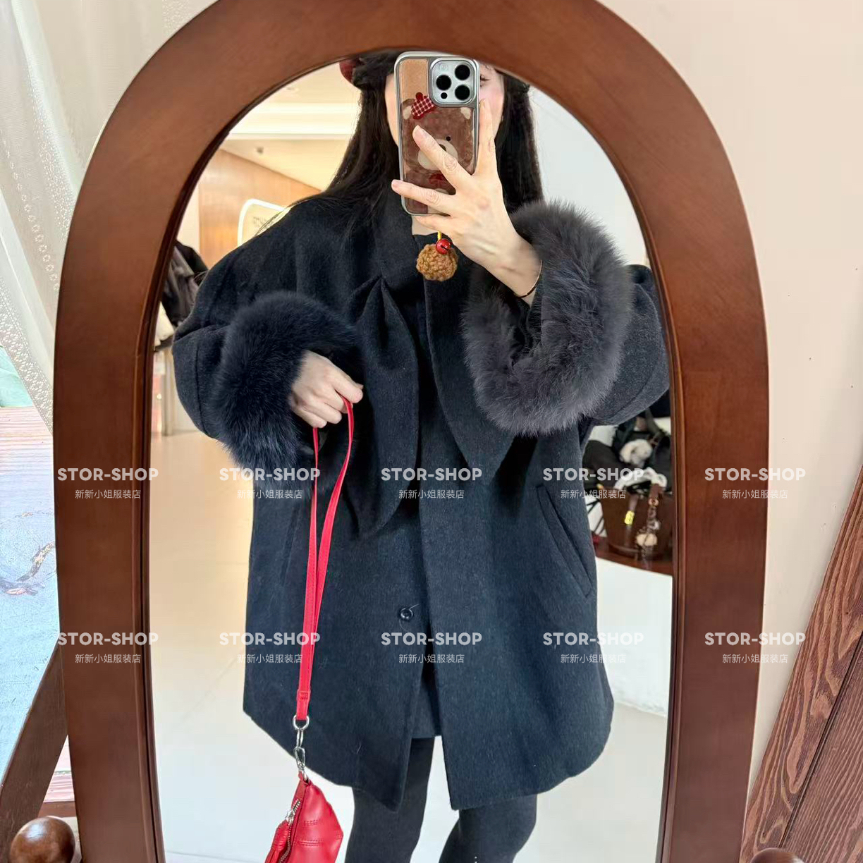 ｛心动降临｝冬 可拆卸毛领 简约 设计感 大衣外套