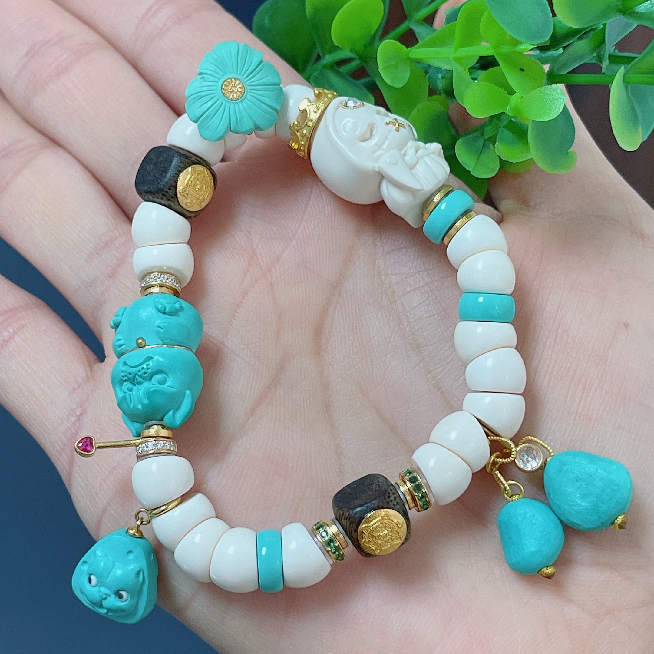 原矿设计款大肠猛犸多宝手串(自发 song有证）