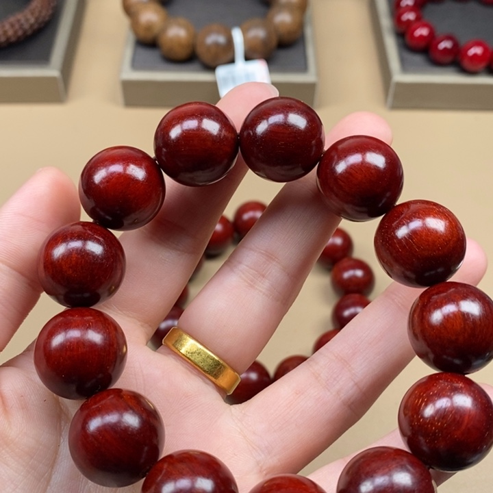 檀香紫檀（小叶紫檀）无事牌1.8小叶紫檀佛珠手串