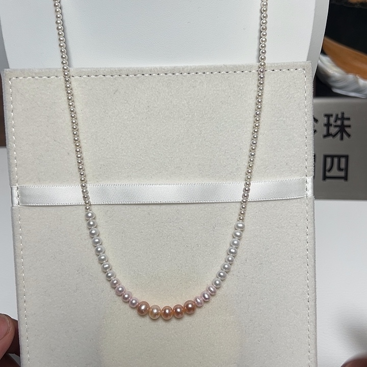 淡水珍珠银S925镶嵌颈饰