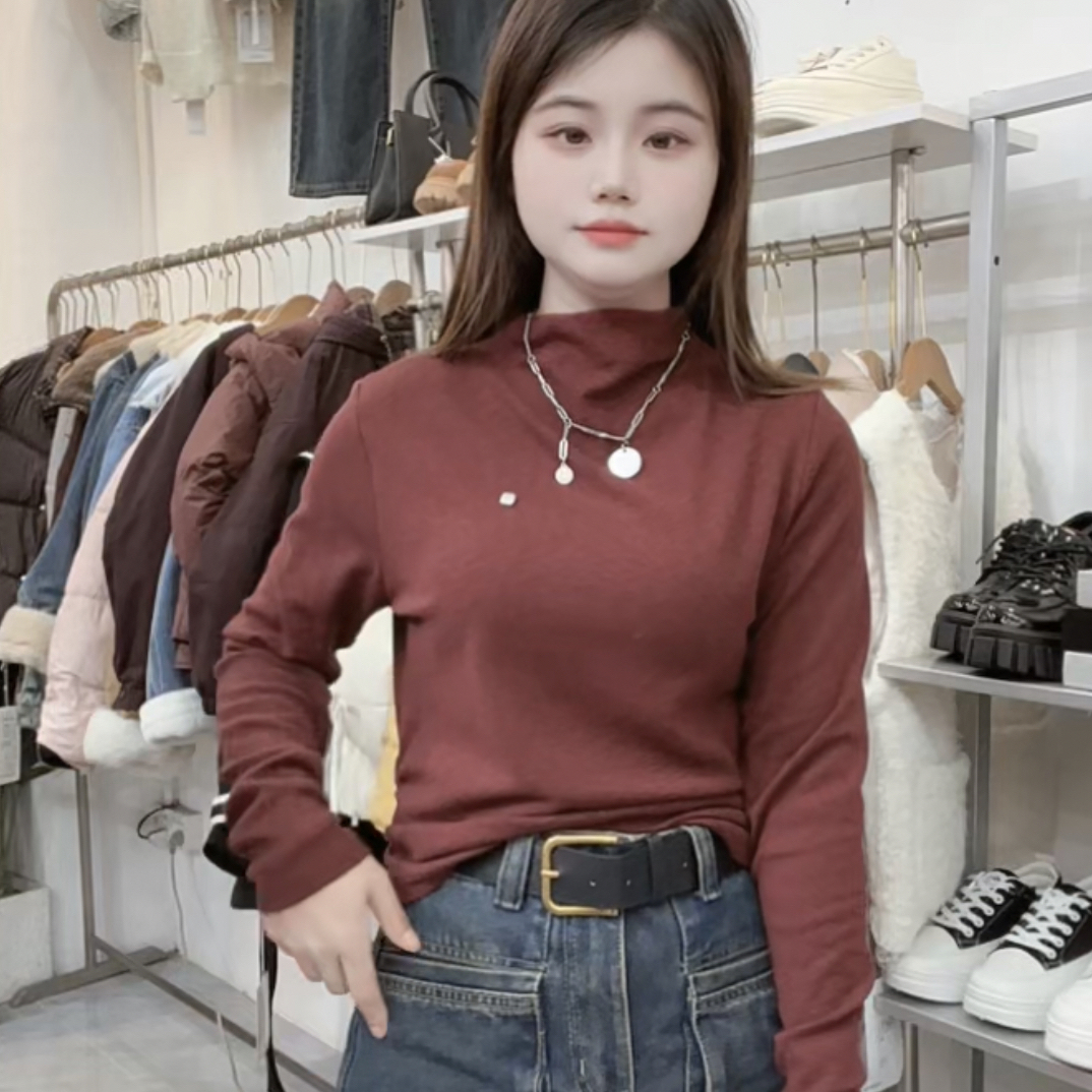 秋款字母女弹力修身卫通用通勤套头打底上衣