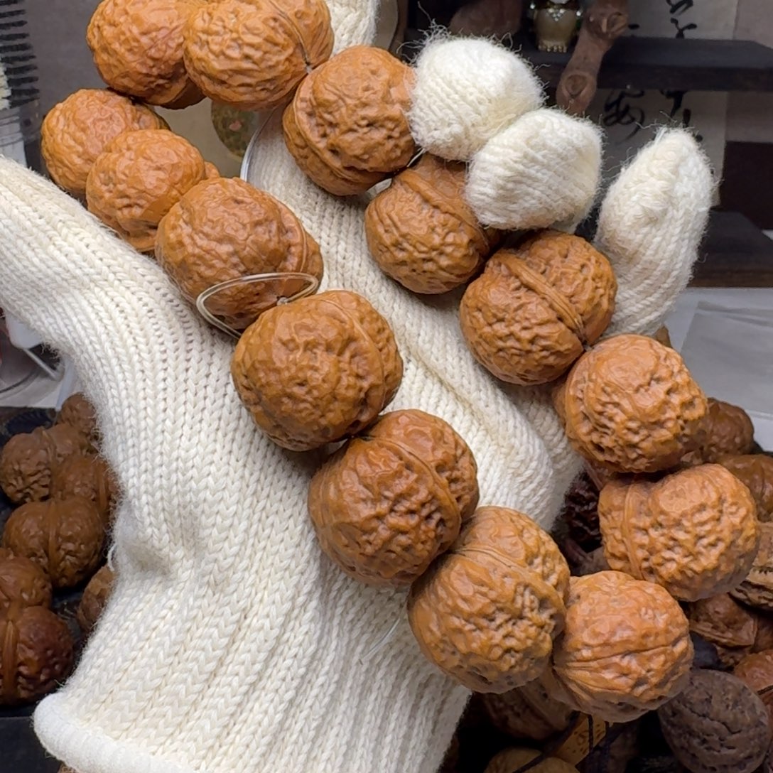 文玩核桃把件粗筋小元宝手持14颗32尺寸