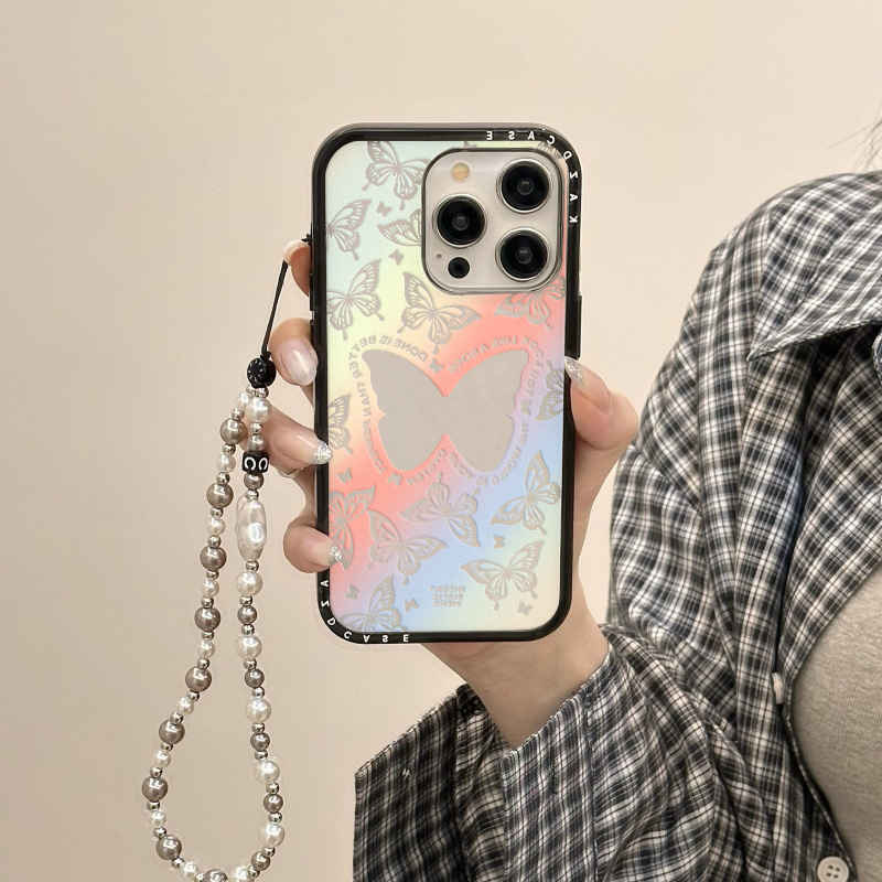 透明字母新壳体镂空蝴蝶适用iPhone16promax苹果14pro15新13全包