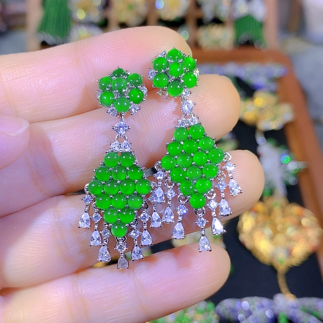 吊坠(不含链)银S925镶嵌翡翠