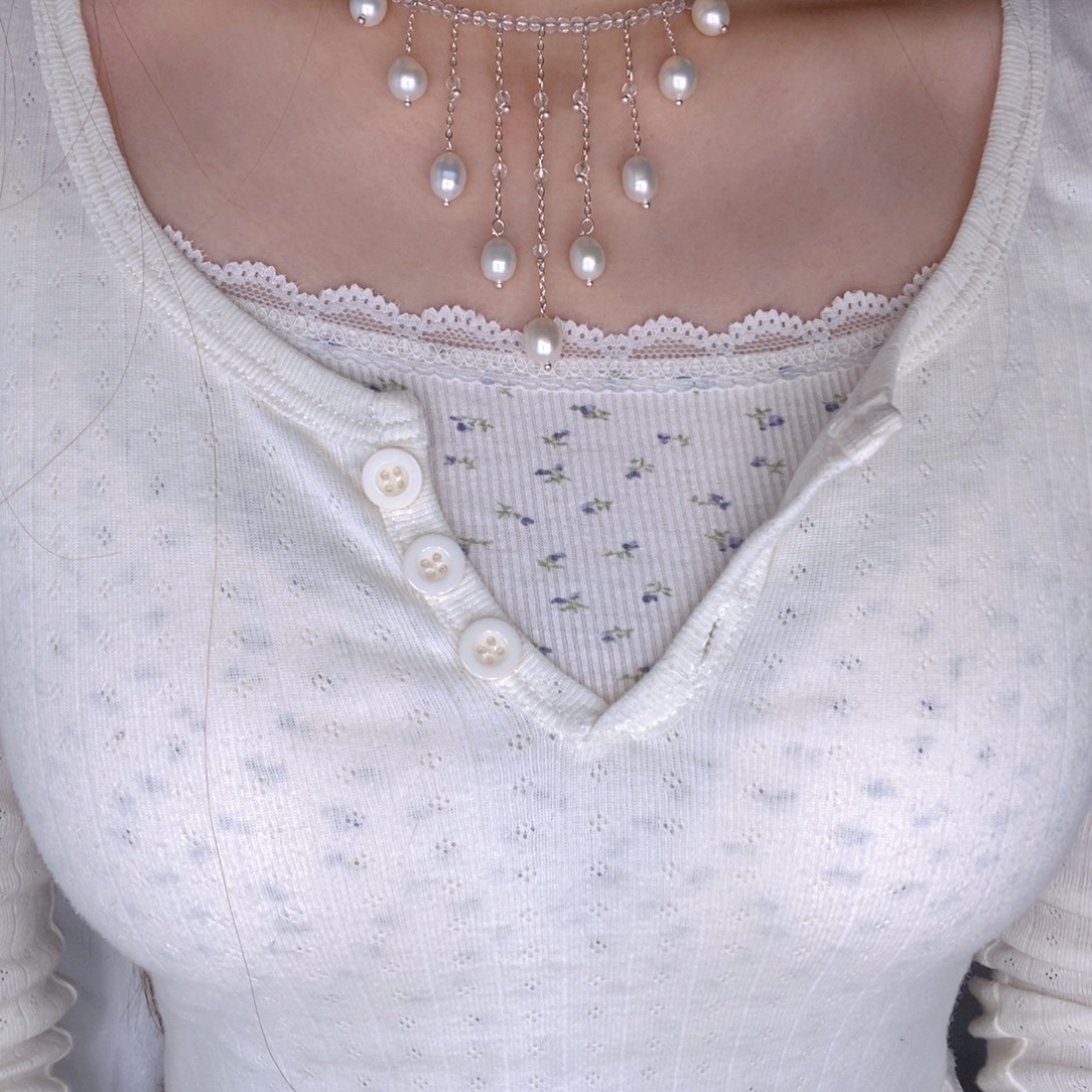 银S925镶嵌耳饰淡水珍珠项链