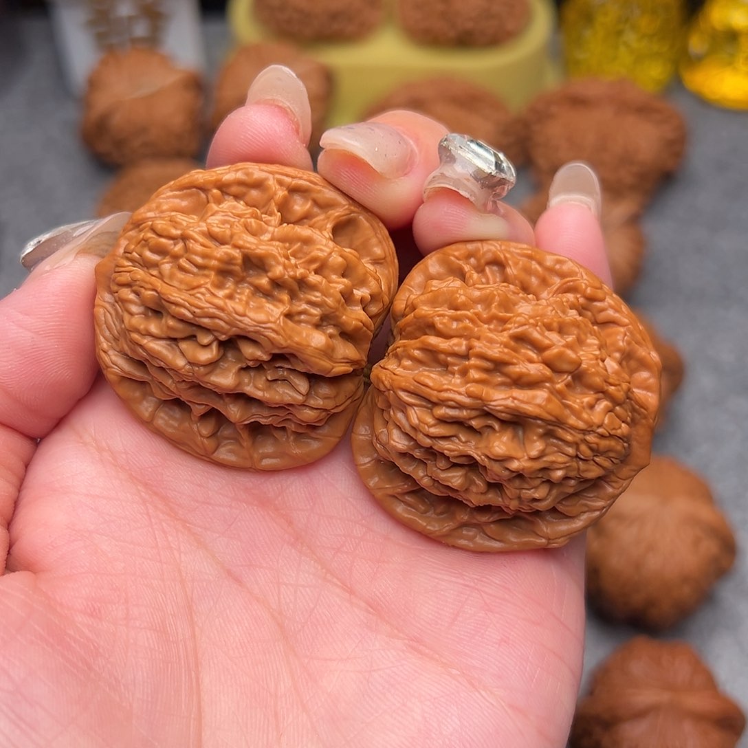 把件文玩核桃毕业精品精配麦穗虎头40全品