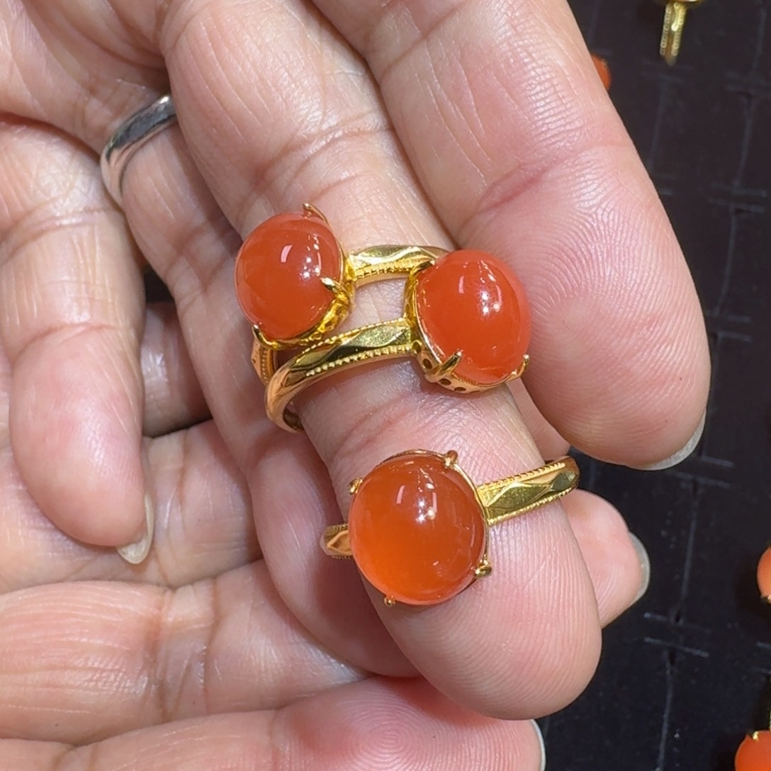 银S925镶嵌南红玛瑙发饰多样性发货，拍一发一