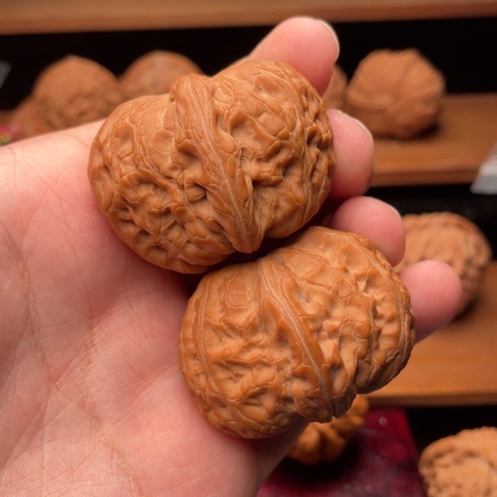 吊坠文玩核桃45全品红皮山地原装平谷元宝