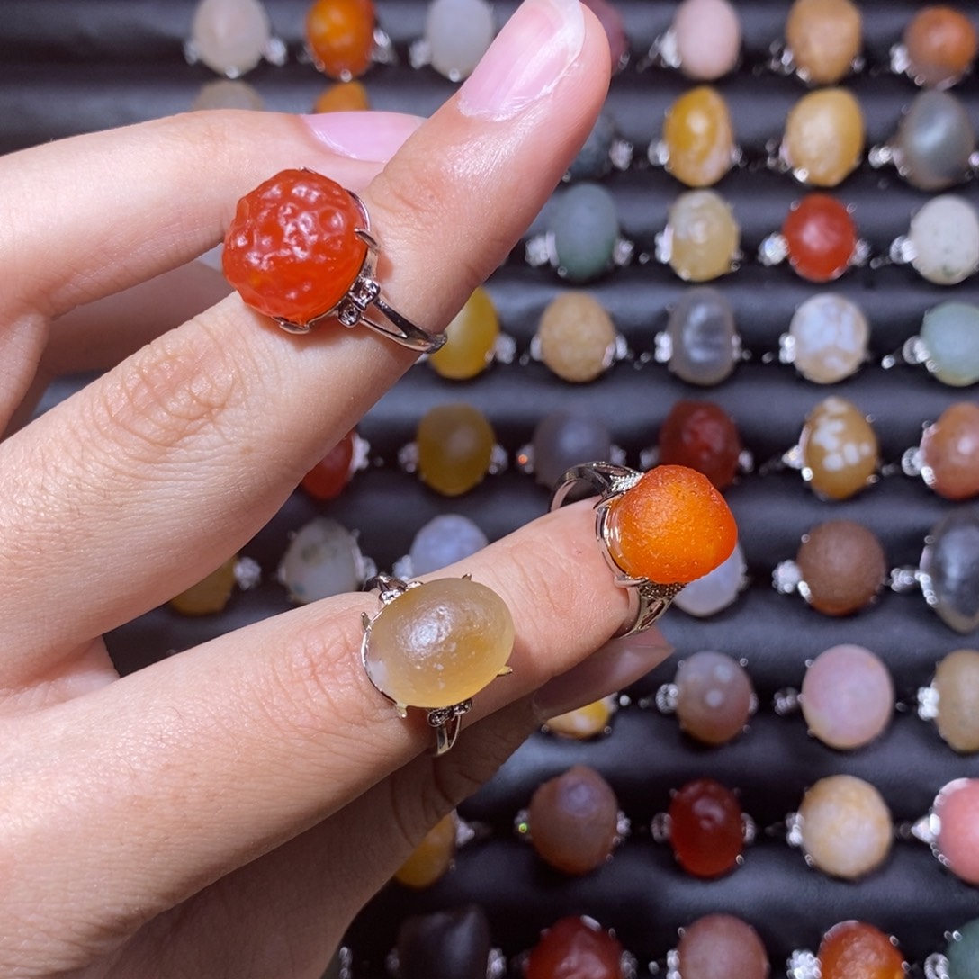 媛***玛瑙/玉髓合金戒指