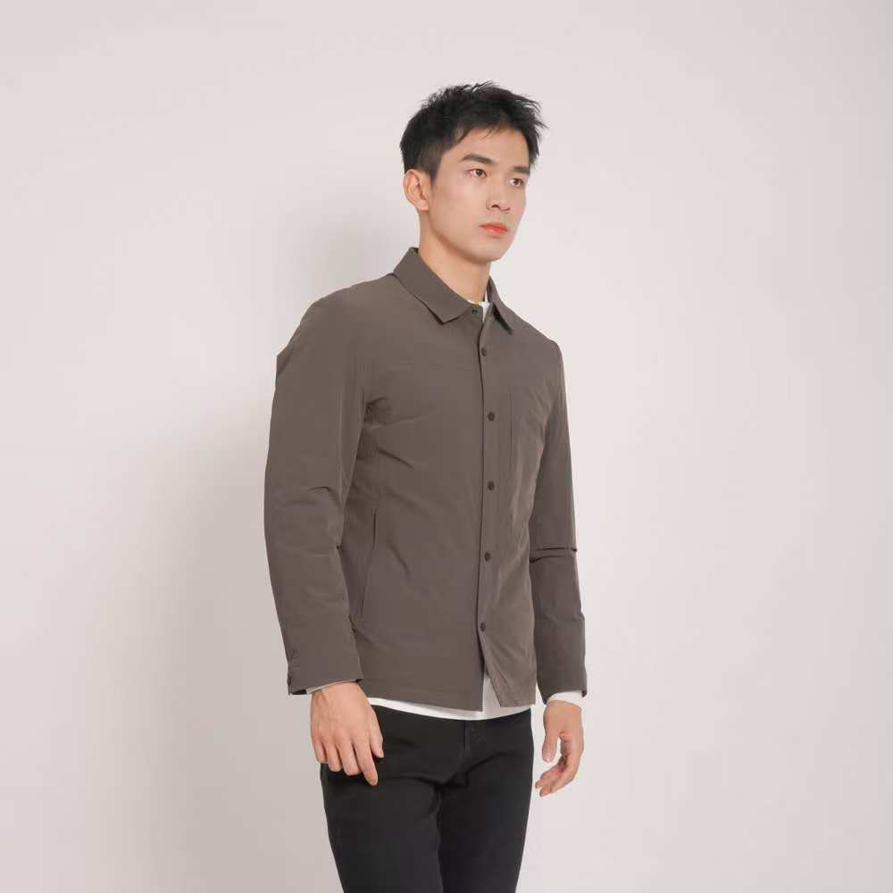 轻奢男装秋季新款男士翻领商务休闲夹克羽绒服768188-61