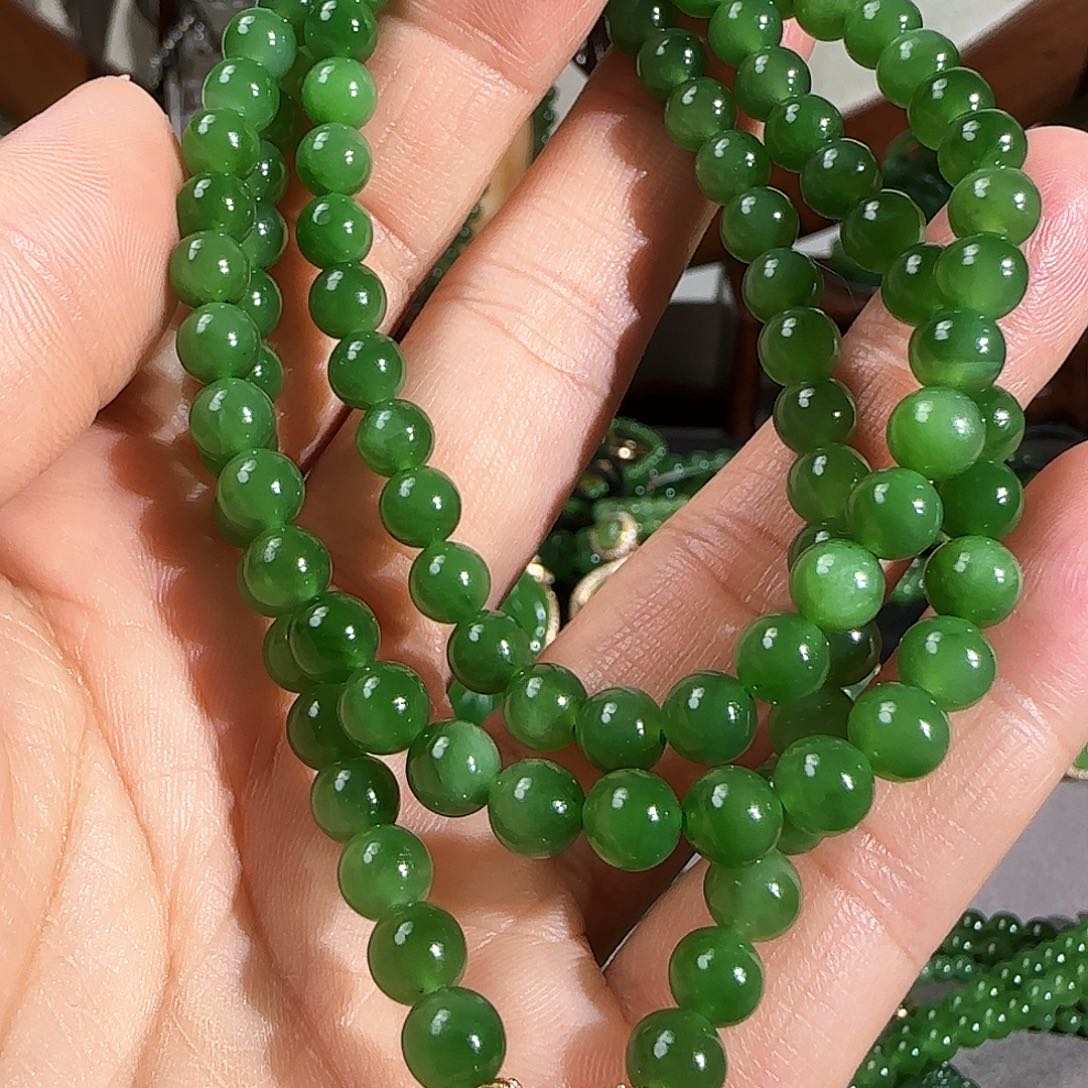 和田玉（碧玉）颈饰银S925镶嵌