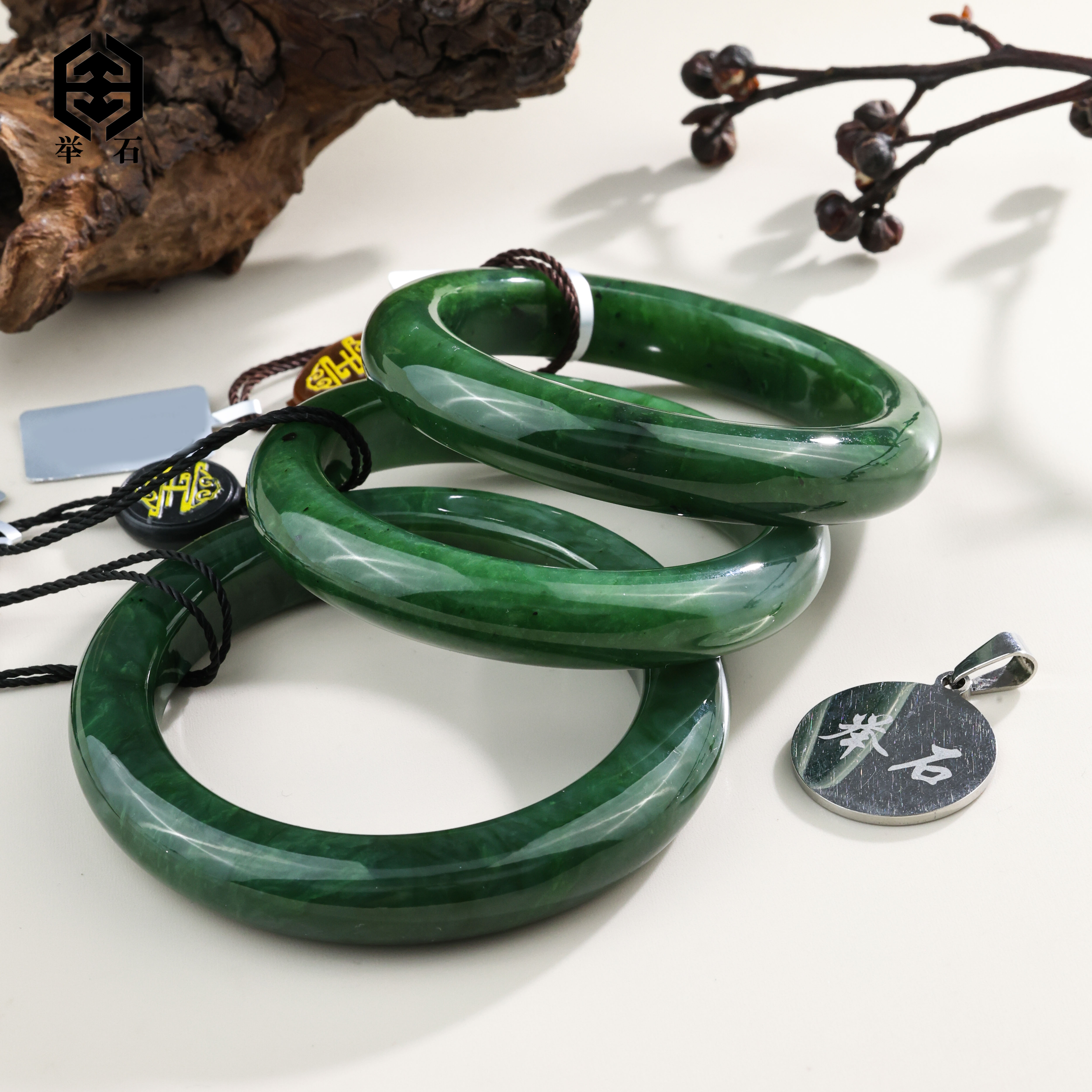 【举石精选】X1212-693-80和田玉手镯（一件/多样性/圈口自选）S