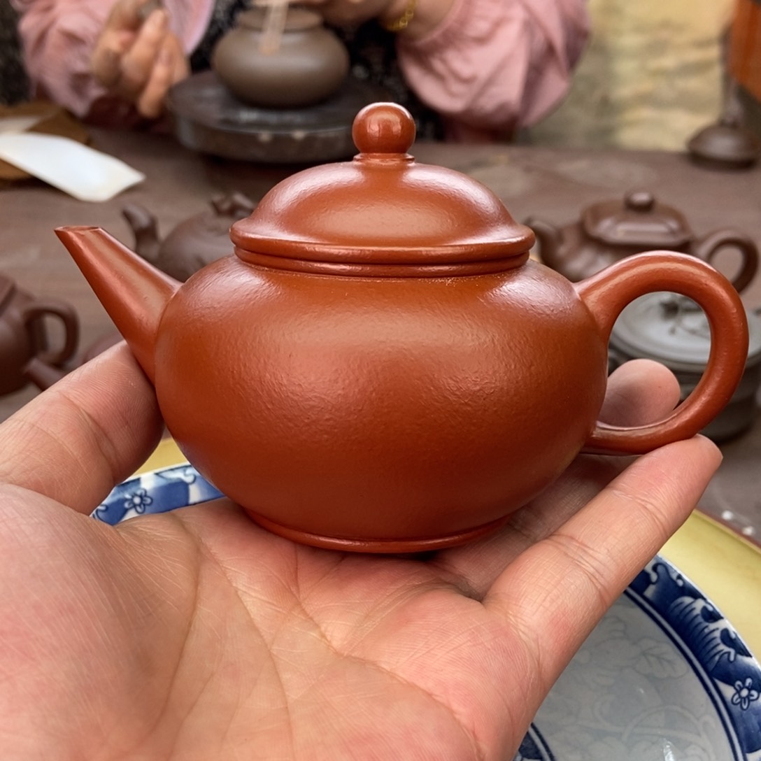 茶壶紫砂赵庄朱泥全手220容量宜兴紫砂壶