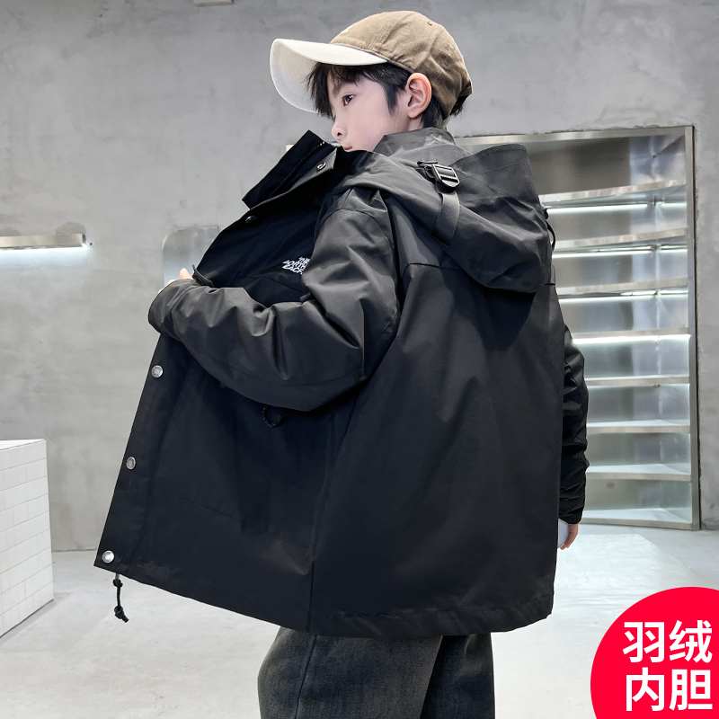 龙哥羽绒（反季）亲子款冲锋衣三合一羽绒服连帽