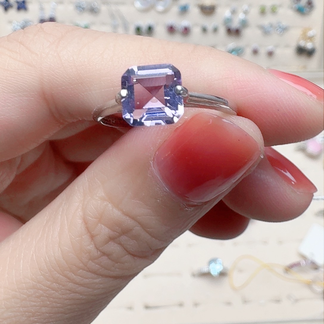 水晶戒指银S925镶嵌戒指61