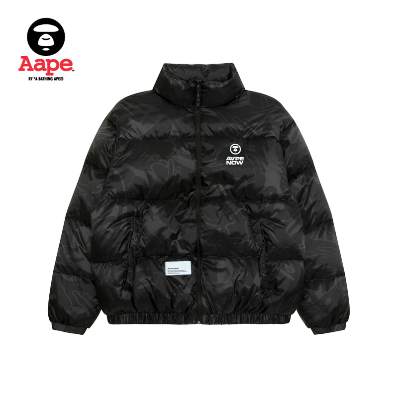 Aape旗舰店男装25秋冬猿人迷彩小标徽章面包服羽绒服外套7726XXP