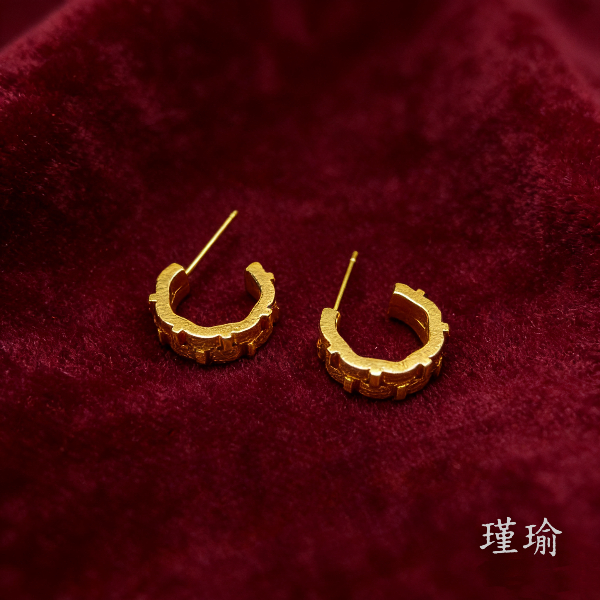 K0727经典黄色双排ab耳钉多样性发货49019