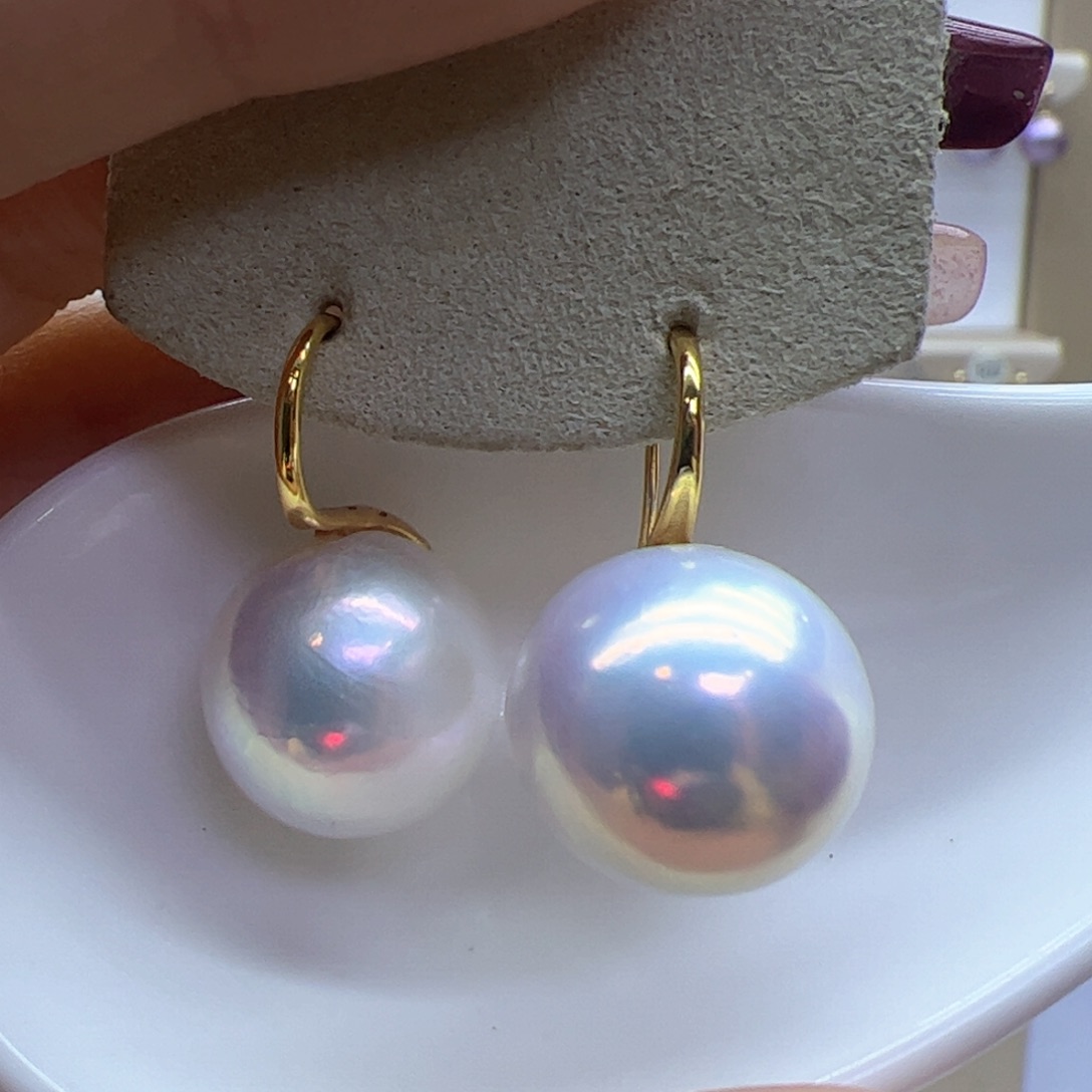 淡水珍珠耳饰银S925镶嵌