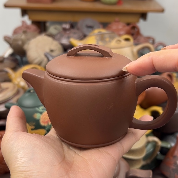 茶壶紫砂钮裂底花