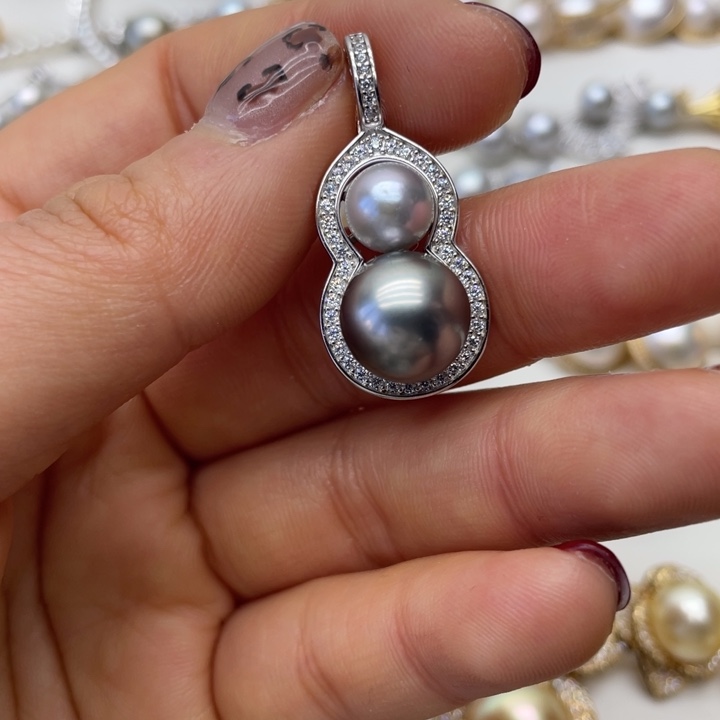 海水珍珠吊坠(不含链)银S925镶嵌