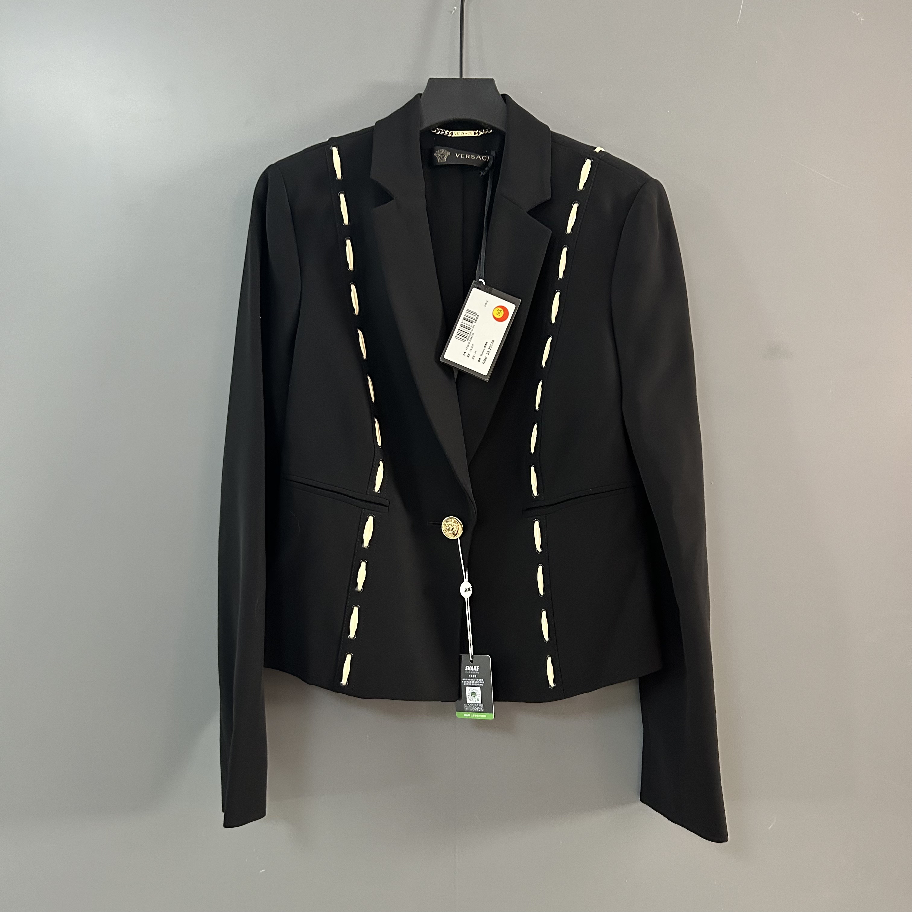 未使用 VERSACE/范思哲 范思哲黑色线条开衫西服