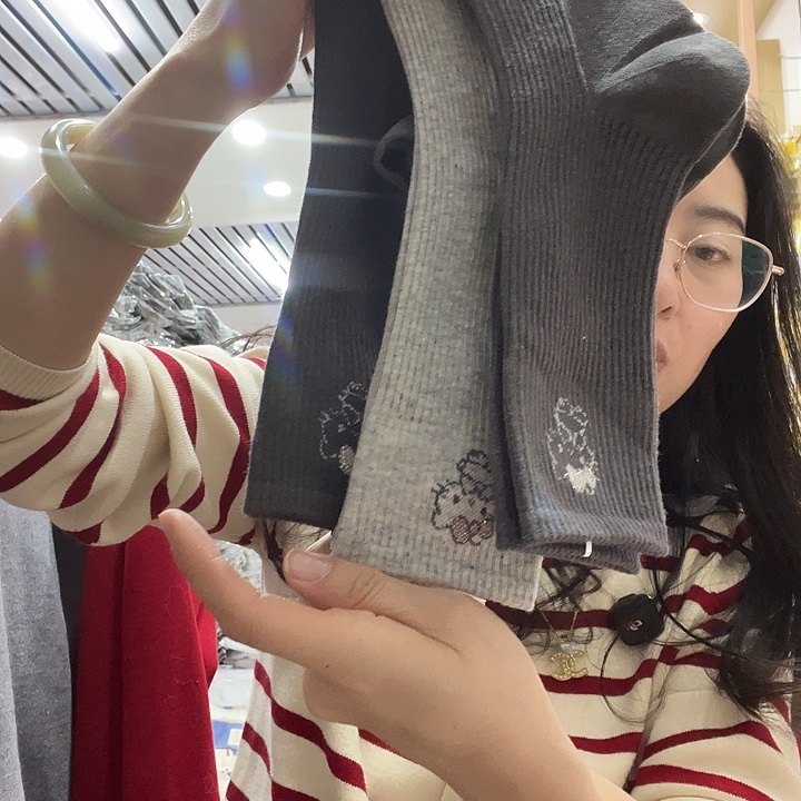 长筒袜混搭五双长绒棉