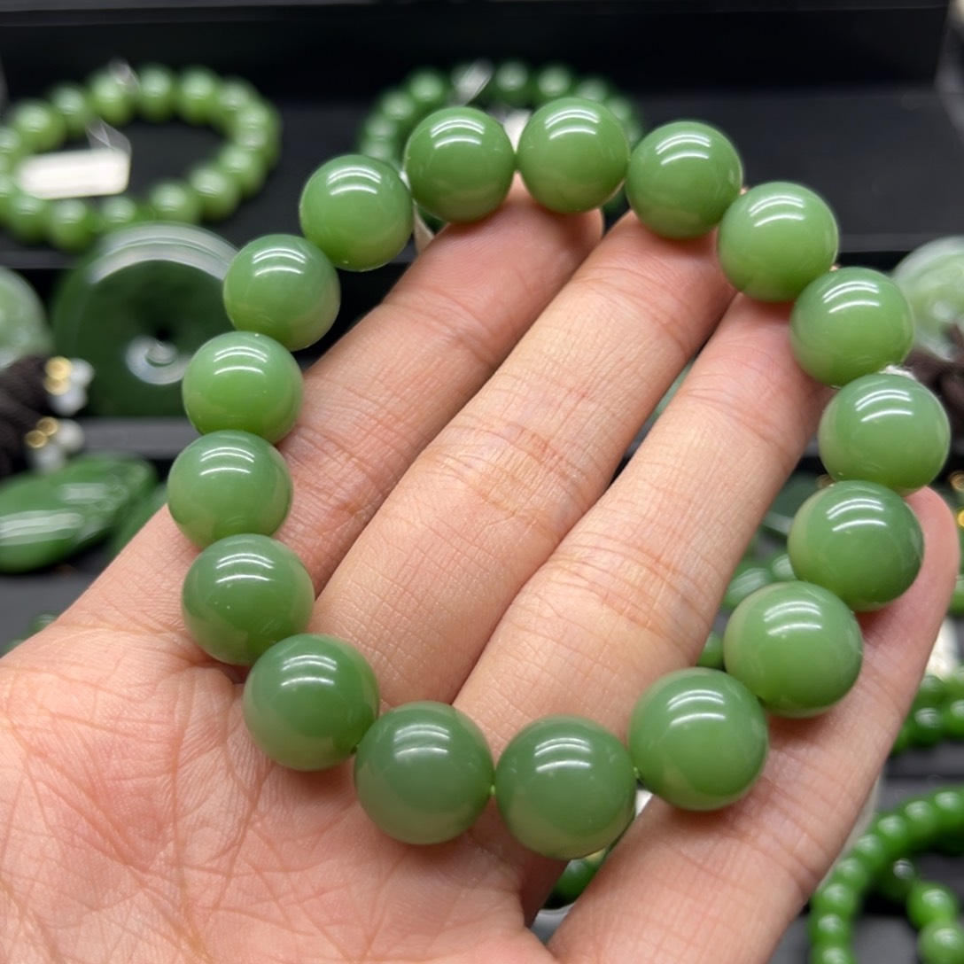 和田玉（碧玉）手链未镶嵌孙*圣