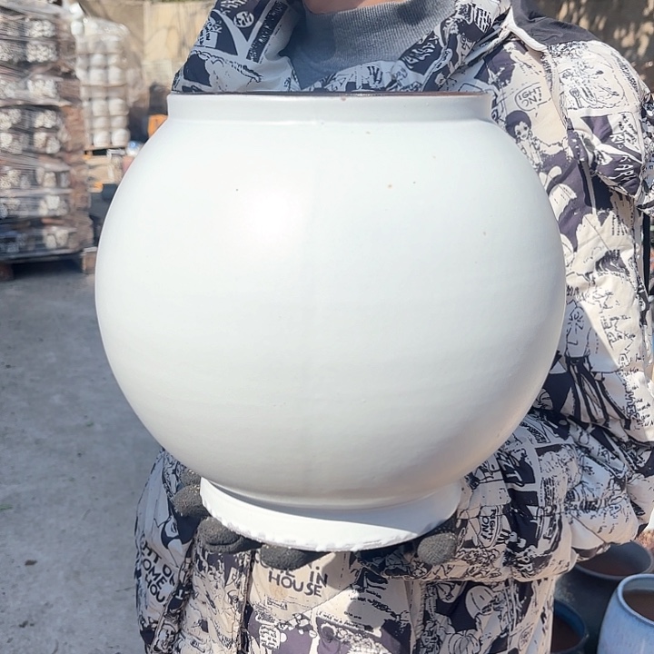 红陶白球口径18高度24