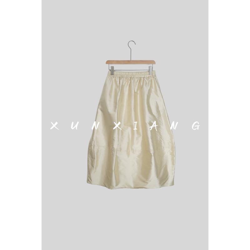 浔象丝绸桑蚕丝双宫花苞裙