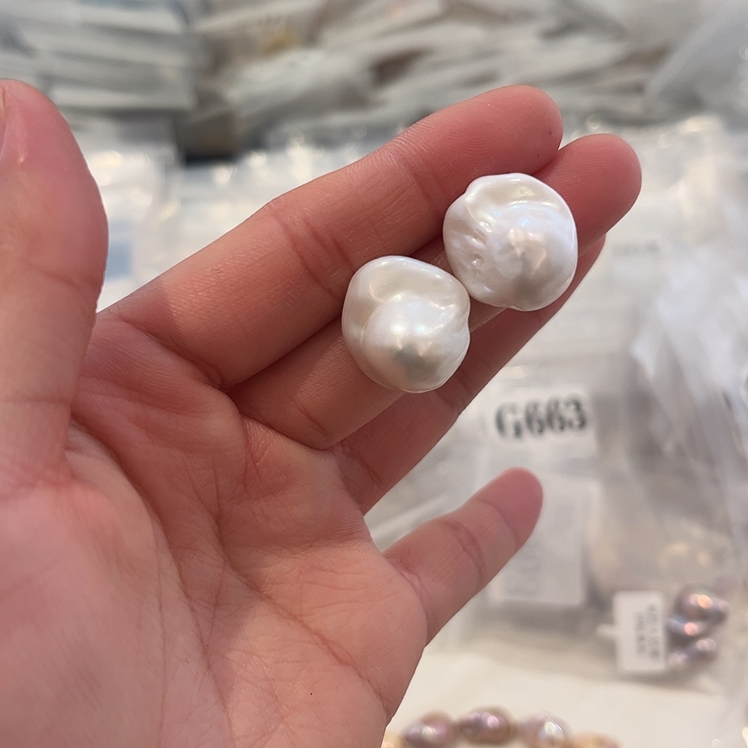 淡水珍珠耳饰银S925镶嵌