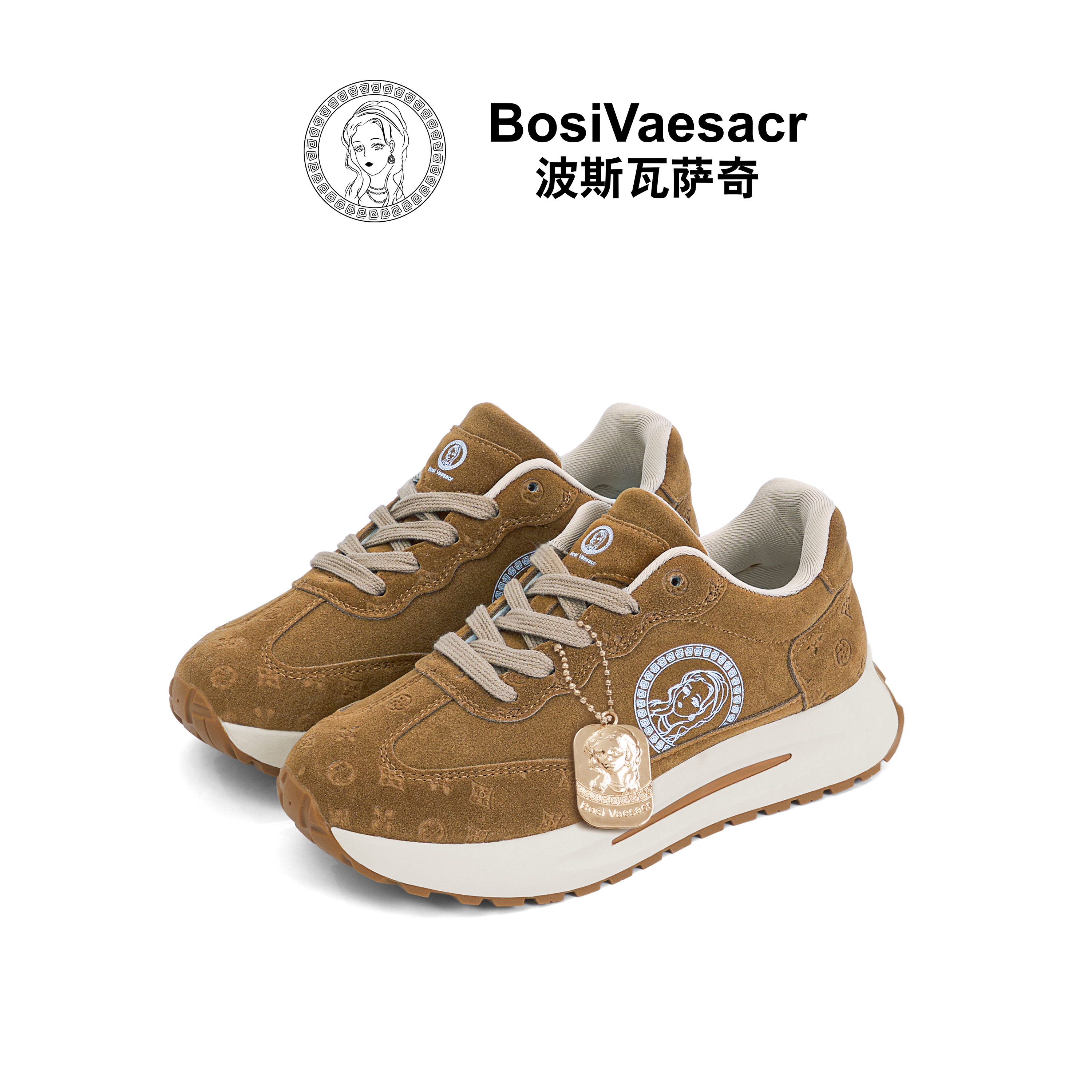 新款Bosi Vaesacr波斯瓦萨奇时尚百搭皮面加绒休闲运动鞋送礼盒
