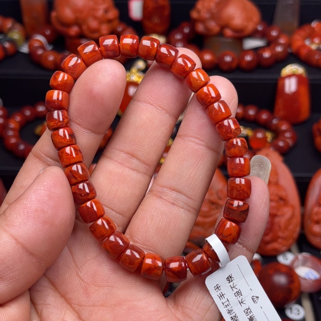 南红玛瑙珠宝奇石未镶嵌单圈7