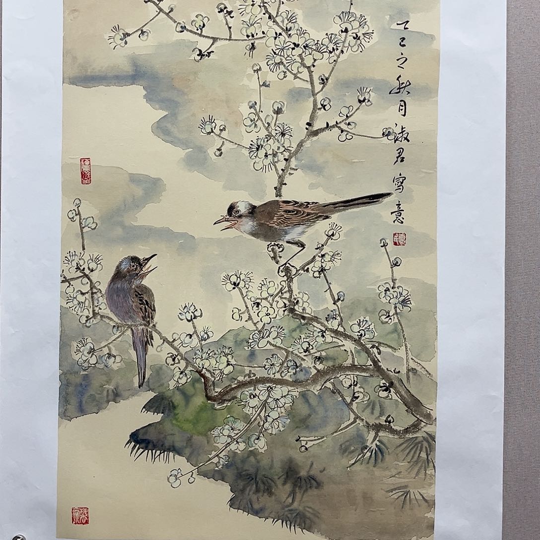 国画艺术家真人手绘