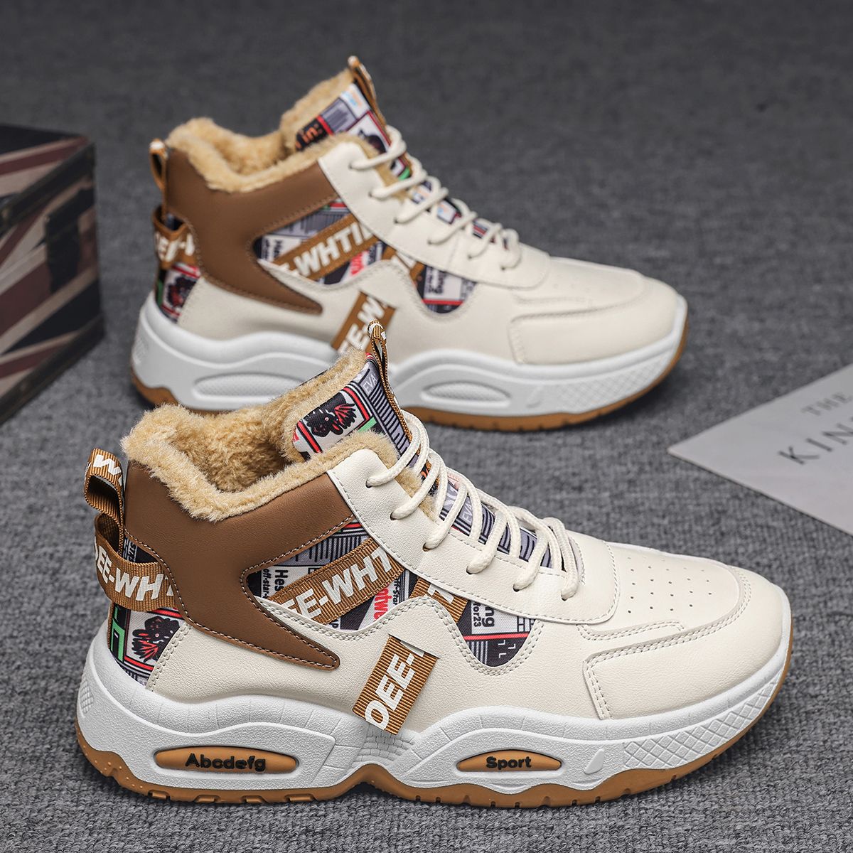 东北雪地零下40度高帮男鞋冬季学生运动板鞋男款加绒加厚保暖棉鞋