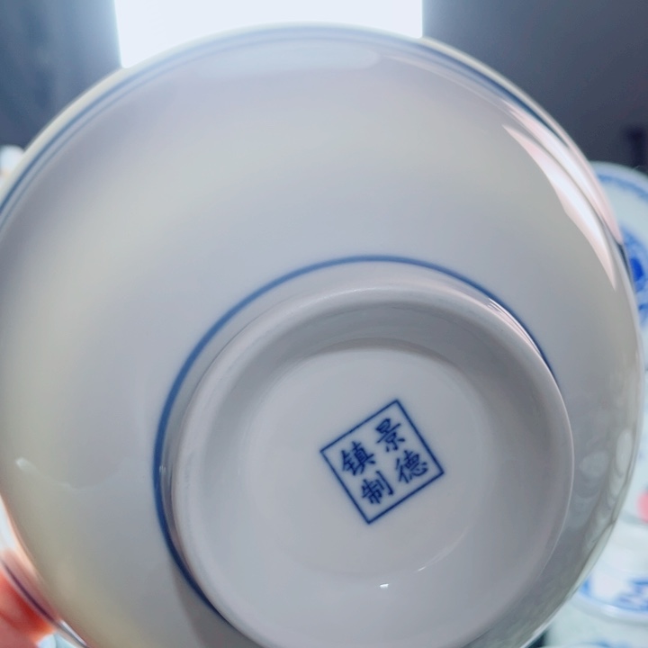 青花玲珑7寸面碗蓝边