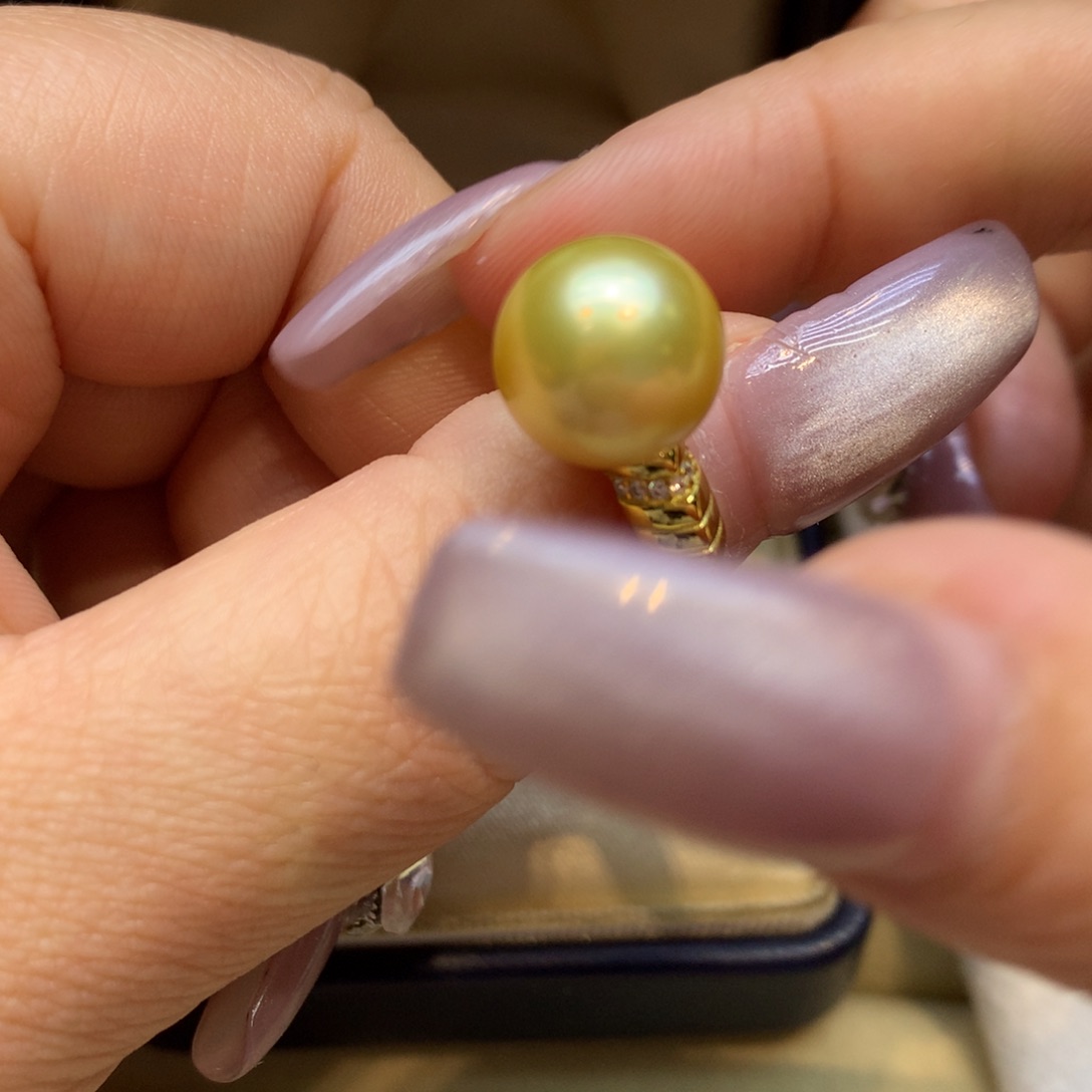 银S925镶嵌戒指海水珍珠