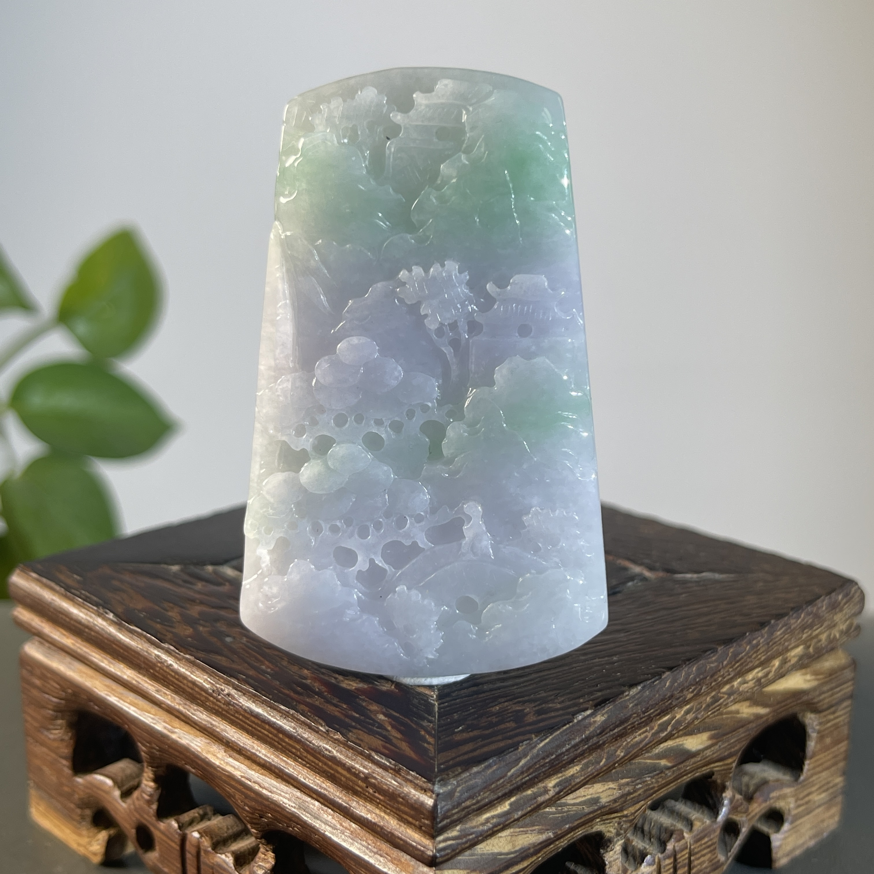 JTW21-77 天然缅甸A货翡翠  山水牌