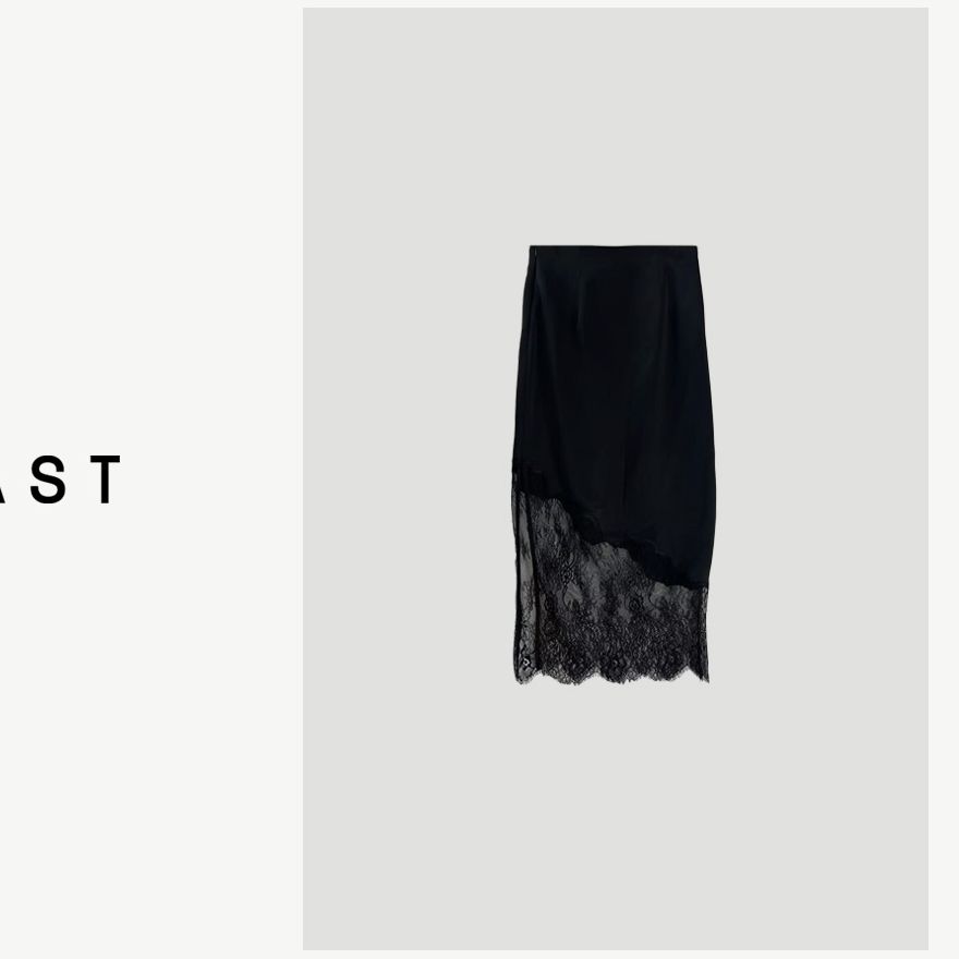 i-EAST 赫本夜宴~下摆蕾丝设计感高腰短款裙子-4X GF431