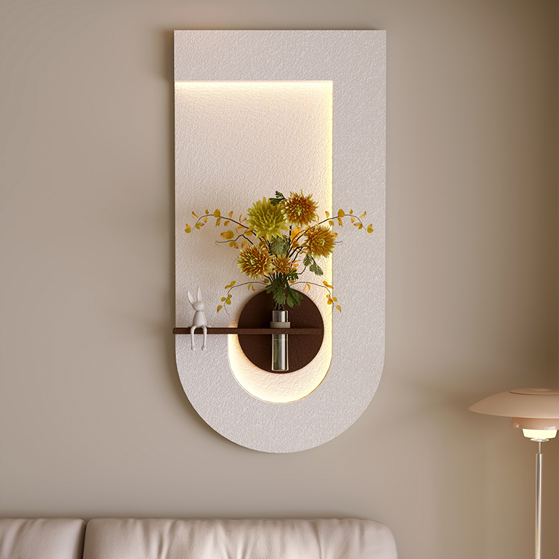 立体砂岩玄关装饰画水培绿植客厅挂画高级感走廊过道壁画