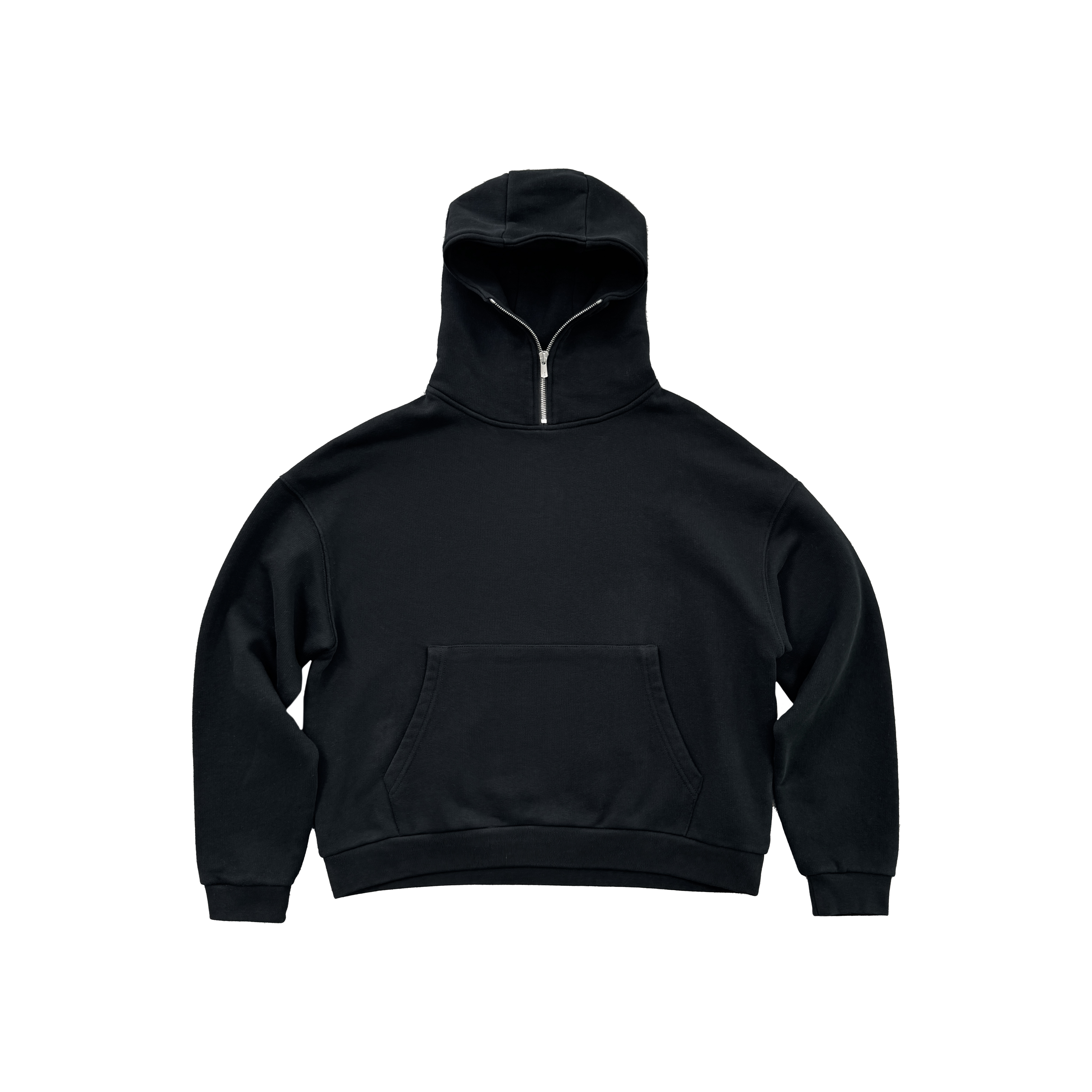 【绿标】haonanhuang 重磅特殊纹理连帽拉链套头宽松卫衣