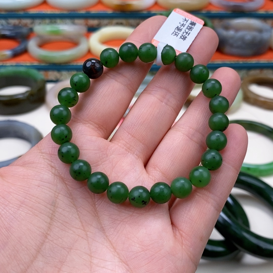 和田玉手串8未镶嵌