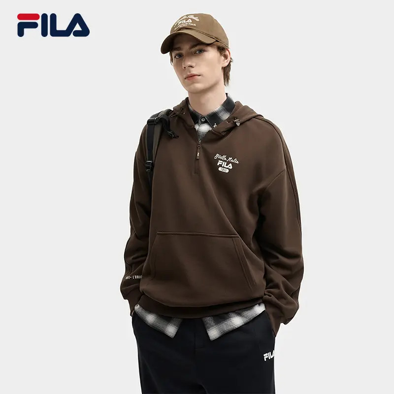 【琥珀流光风】FILA斐乐卫衣男士户外运动连帽休闲长袖F11M539201F