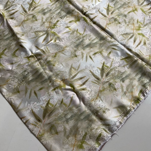花萝香云纱38姆米纯天然植物薯莨真丝缎透孔面料国风旗袍汉服布料